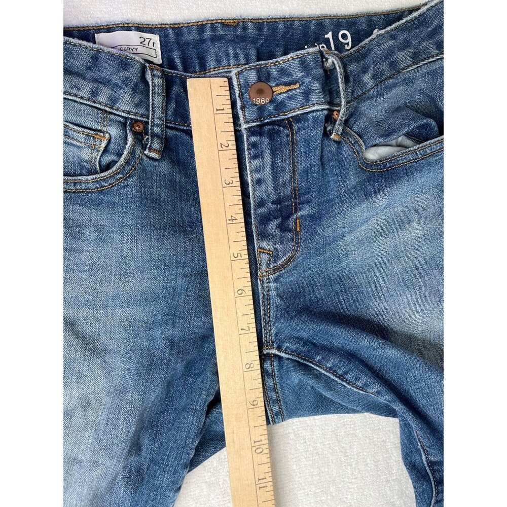 GAP 1969  Size 27R Blue Cotton Blend CURVY Stretch Selvedge Jeans 84b - Picture 5 of 11